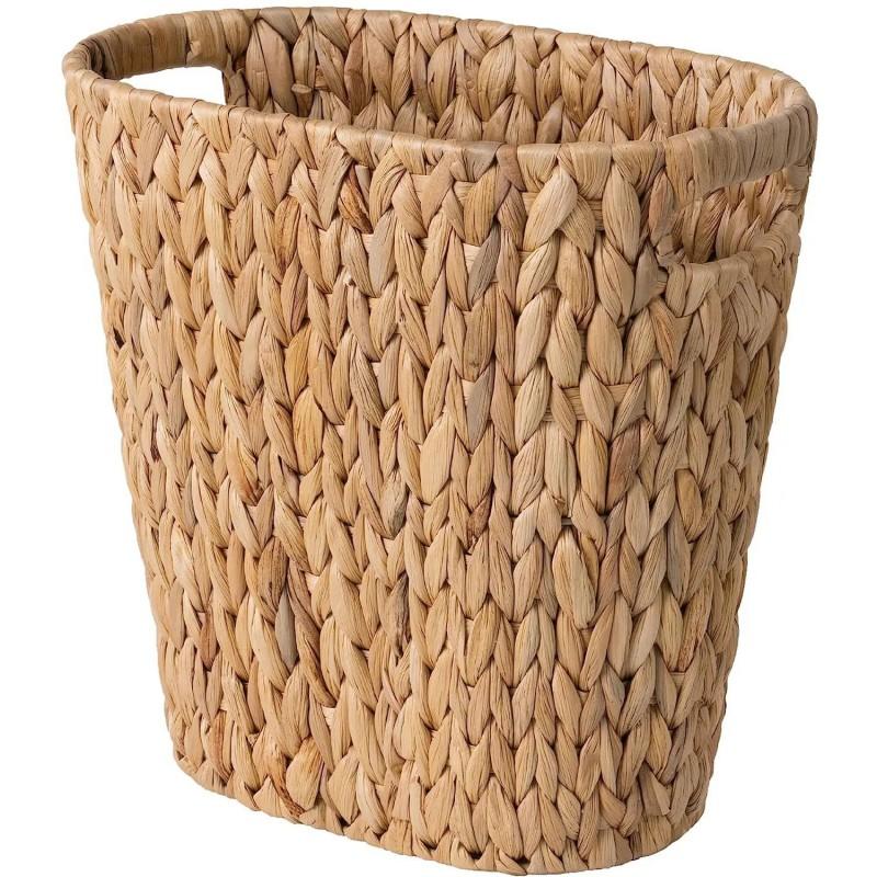 Square Woven Storage Basket With Handle - Modern Minimalist PlasticBasket Office Bedroom Living Room Organizing