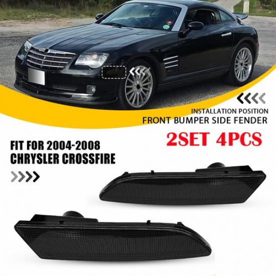

4X Smoked Lens Front Side Marker Lights Housing for 2004-08 Chrysler Crossfire A