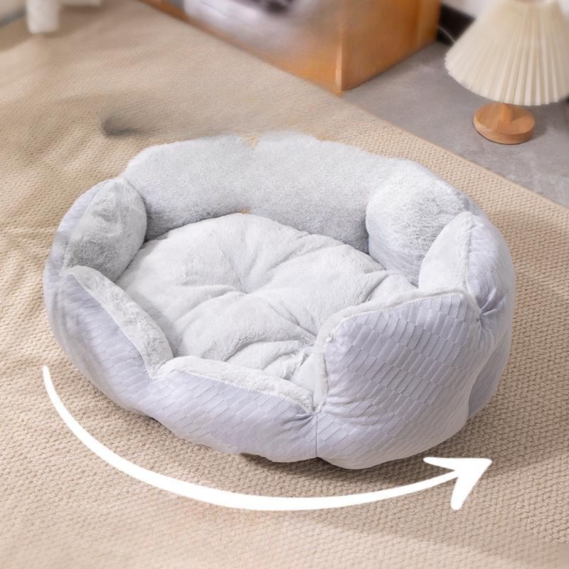 

Гнездо для кошек на все времена года, полузакрытая кровать для котят, спальный коврик, диван для кошек, будка для животных, зимние теплые товары для животных 62*45*28cm