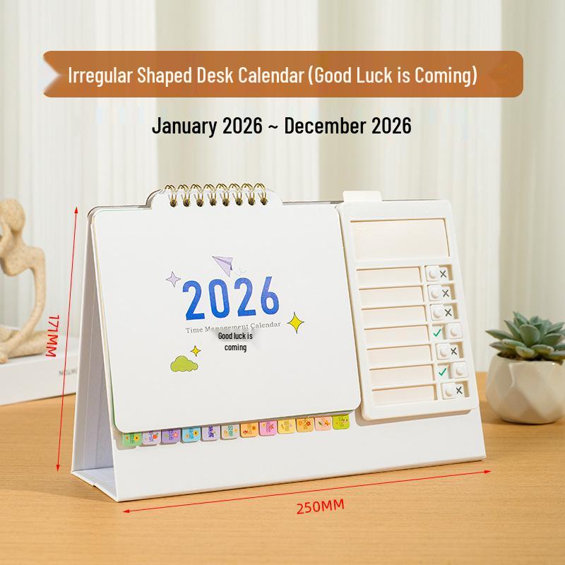 2026 Year of the Horse Wooden Desk Calendar with Custom Logo - Unique Punch Card Design for Business Office