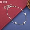 925 Sterling Silver Fashion Checkered Chain Bracelet Wedding Gift Jewelry