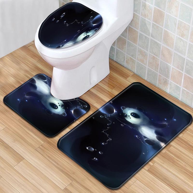 Textured Toilet Three-Piece Floor Mat Bathroom Three-Piece Carpet Doormat