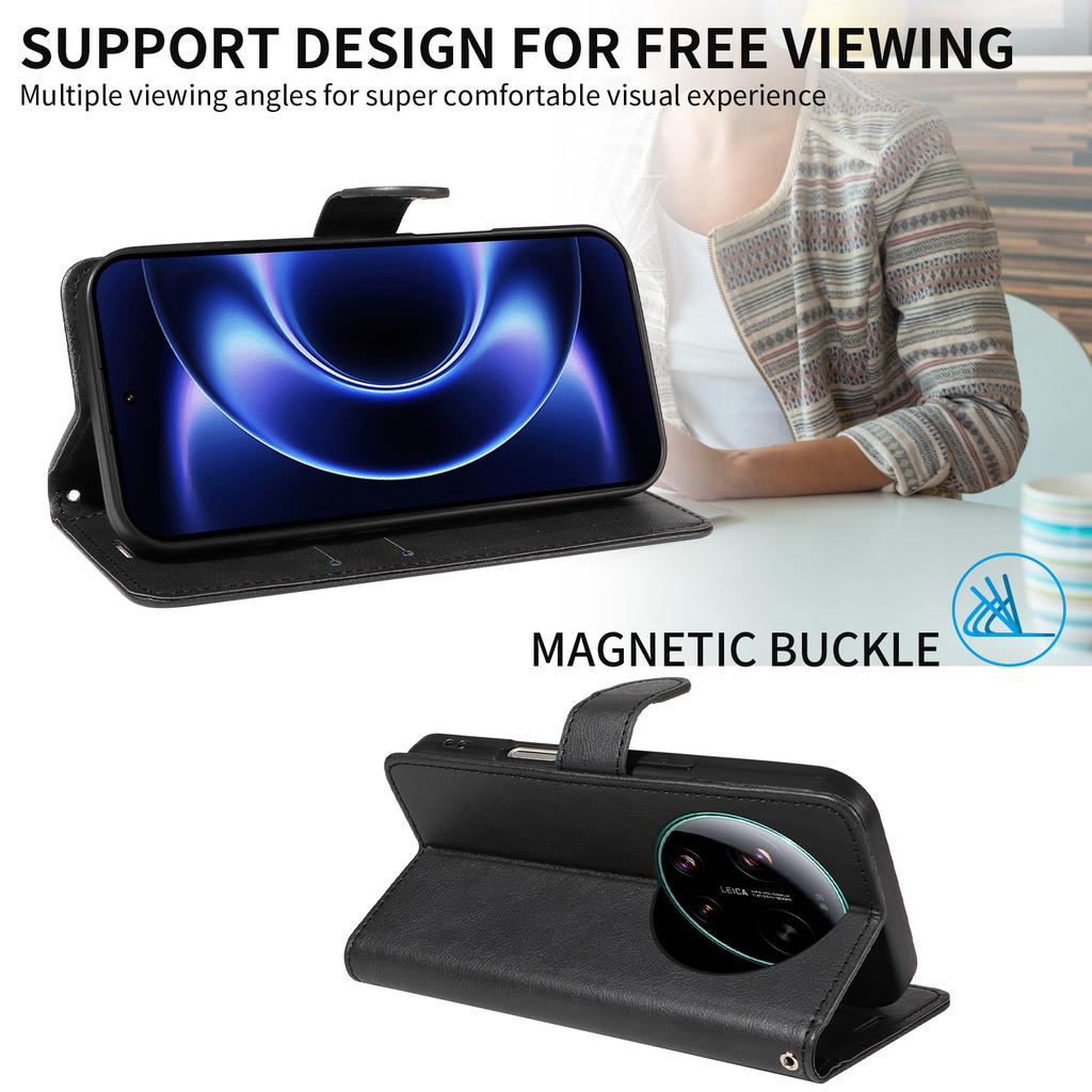 For Xiaomi 15S Pro Case PU Leather Phone Cover with Card Holder Stand