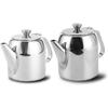 20oz or 32oz Stainless Steel Tea Pot, Silver Teapot Coffee Kettle Short Spou for Coffee, Tea, Beverages, Fruit Herbal (20 Ounces (about 500ML))