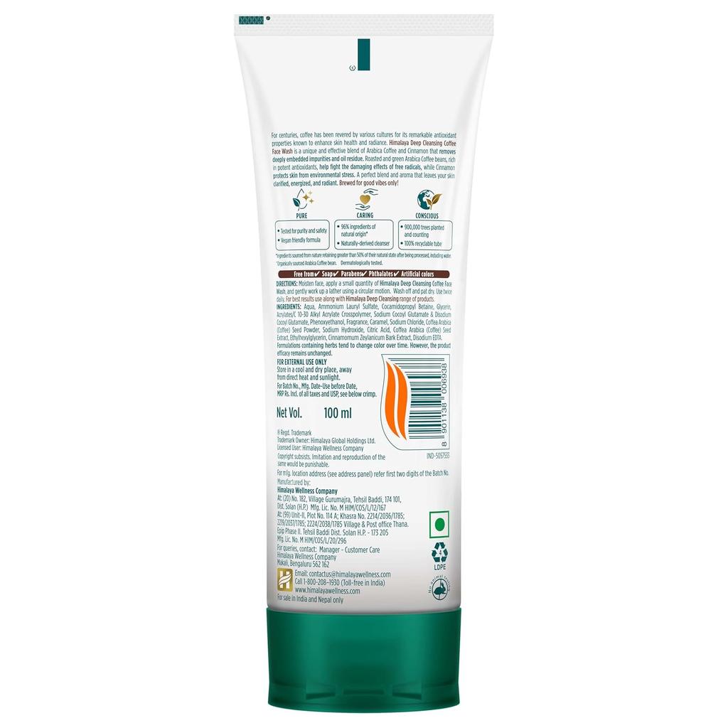 Himalaya Deep Cleansing Coffee Face Wash | Energizes Skin | Radiant Skin | 100 ml