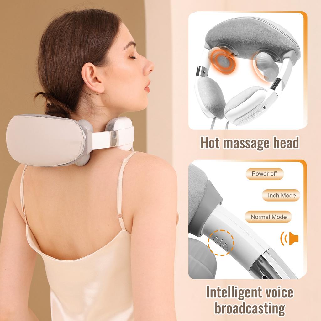 Neck Massager with Heat Neck Shoulder Massager 4D Kneading Multiple Modes Rechargeable Neck Massager with Heat Shoulder Massager
