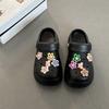 Stylish and cute cartoon simple colorful flower hole shoes women wear versatile cool slippers beach shoes in summer