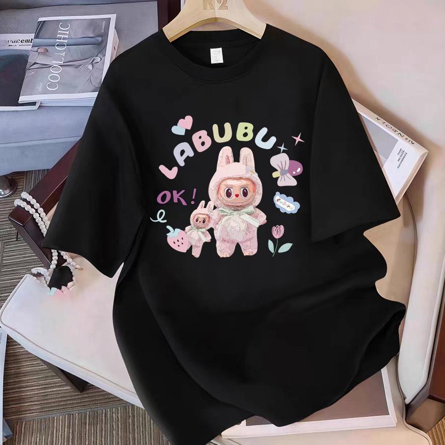 

Новая Горячая Футболка с Принтом LaBuBu для Женщин Модная Летняя Футболка с Коротким Рукавом и Круглым Вырезом Одежда Унисекс S