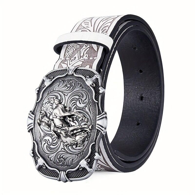 Cowboy Belt Women's Belt Intage Cool Galloping Horse Buck Head Belt, Fashionable Technical Y2K Style Printed Belt Men's Belt