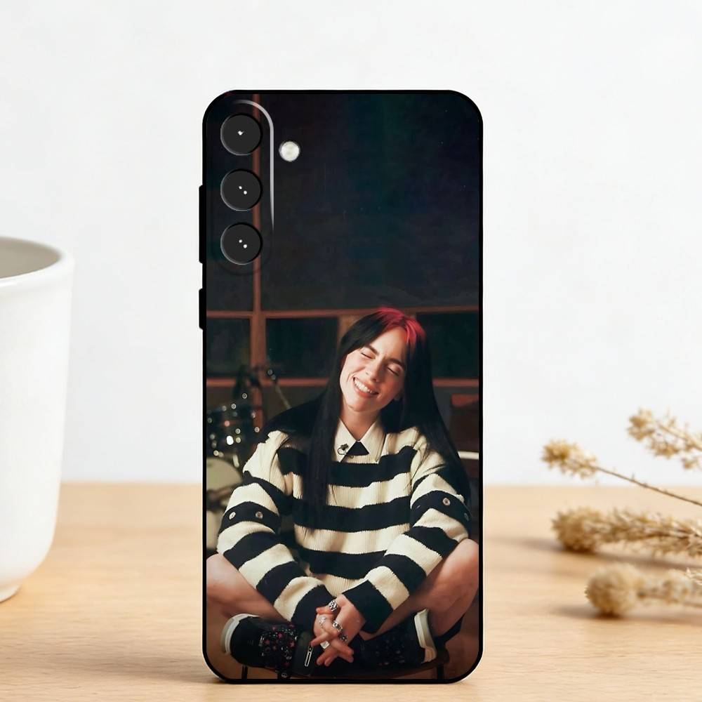 S-Singer B-Billie Eilish Phone Case For Samsung Galaxy A73,A72,A71,A70,A53,A52,A51,Others Soft Black Cover
