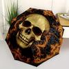 Golden Skull Ornament: Gothic Decor with Intricate DesignUmbrella with Cute Design, Portable 3-Fold Compact Umbrella for Men & Women, Valentine's Day