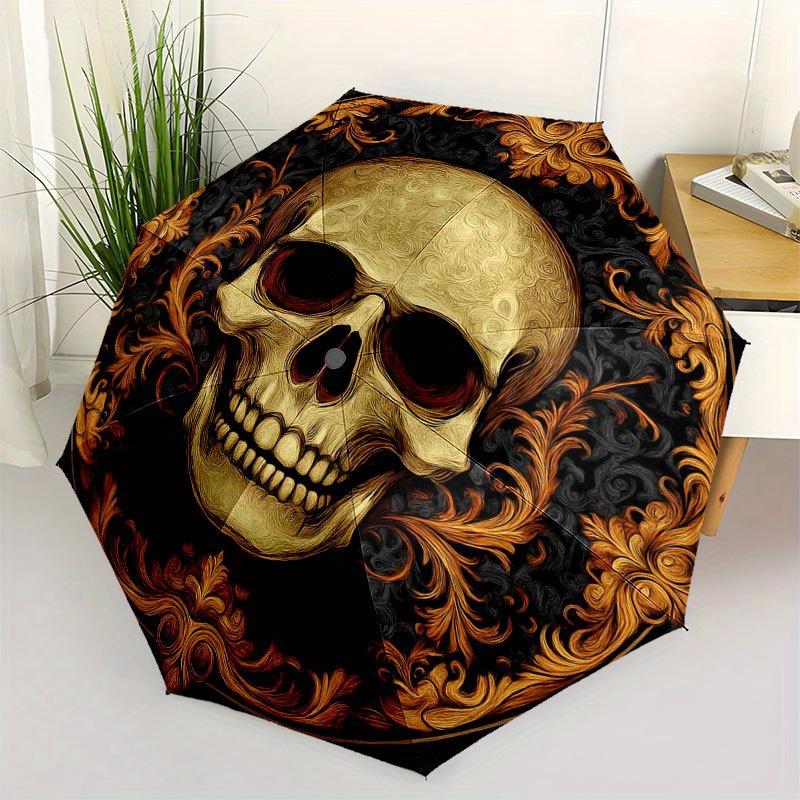 

Golden Skull Ornament: Gothic Decor with Intricate DesignUmbrella with Cute Design, Portable 3-Fold Compact Umbrella for Men & Women, Valentine s Day