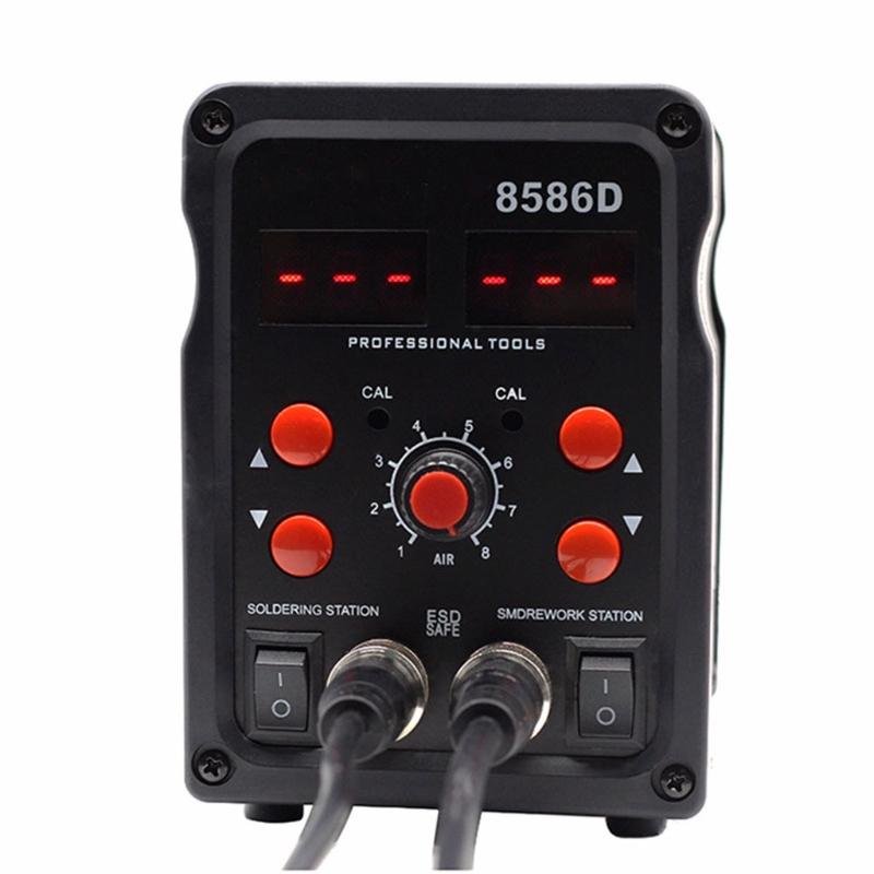 2 In 1 8586D Soldering Station Air Gun Welding Tool 220V/110V 100-480℃ Adjustable Temperature LED Display for SMD Rework