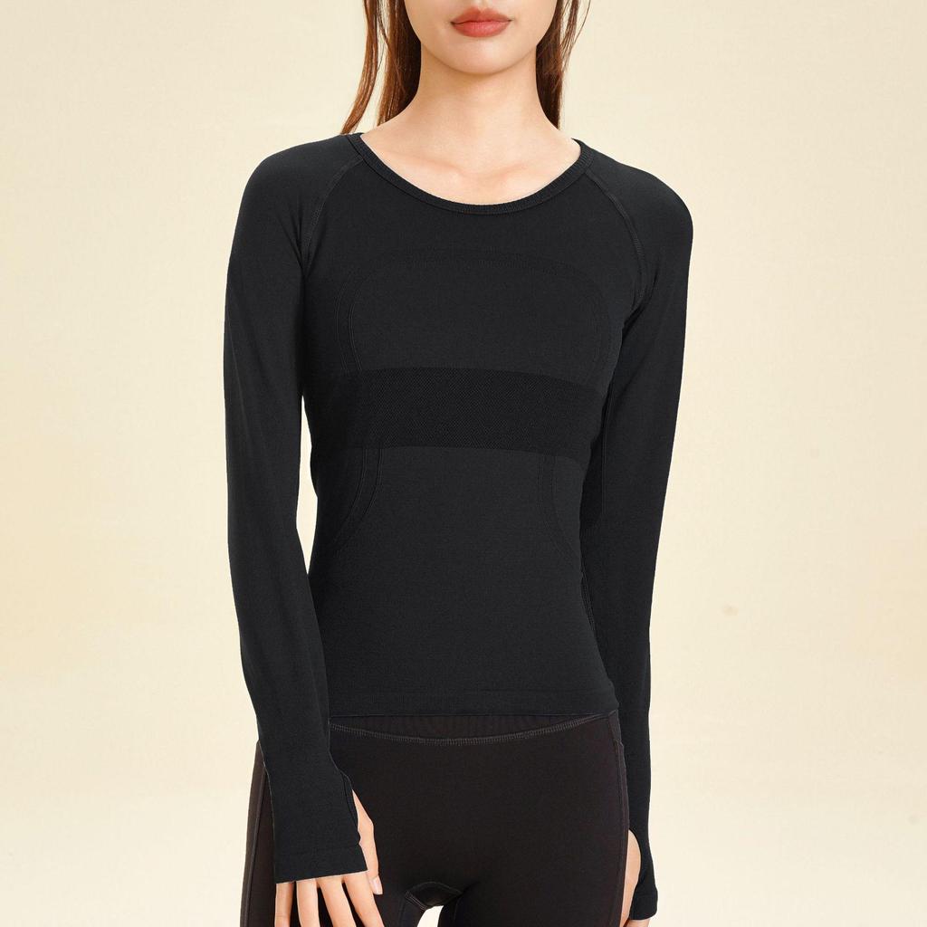 Lulu Women's Long-Sleeve Quick-Dry High-Elastic Yoga and Pilates Slim-Fit Running Top