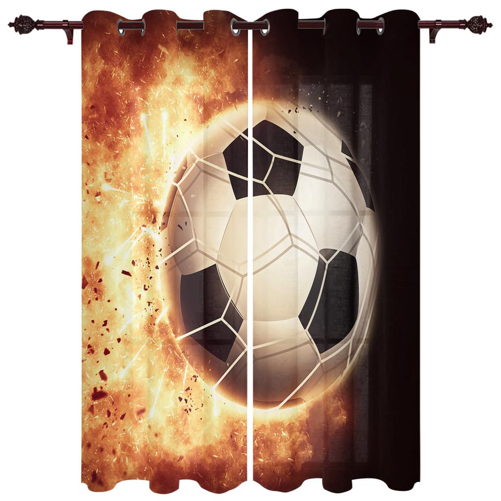 Fotbalové závěsy Míče Fotbalový design Ložnice Kuchyně Obývací pokoj Dekorační předměty Okenní závěsy do obývacího pokoje