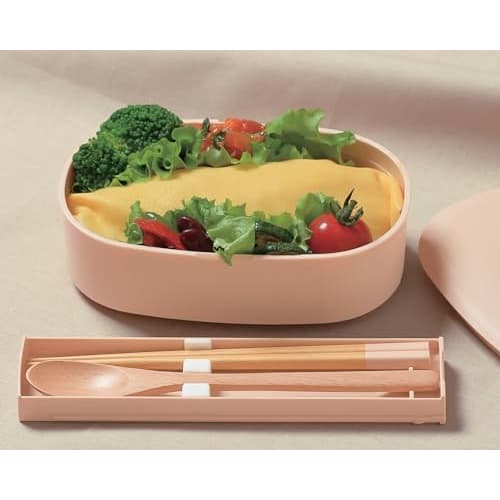 Ansio Silent Antibakterielles Essstäbchen- und Löffelset, 18cm, mit Ausziehdeckel und Essstäbchenetui, Naturholz, Sandweiß, Spülmaschinenfest, Hergestellt in Ja