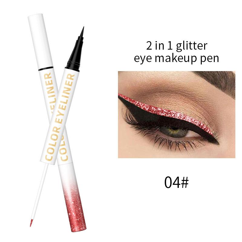 

Перламутровая жидкая подводка для глаз с двойной головкой, быстросохнущая водостойкая и не размазывающаяся подводка для глаз