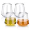 PET Plastic Egg-Shaped Footless Wine Glass, 12oz-16oz, Transparent