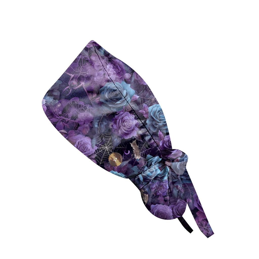 Fasjonabel Halloween-trykk Arbeidslue, Casual Dame Hestehale-lue, Vaskelue, Baotou-lue