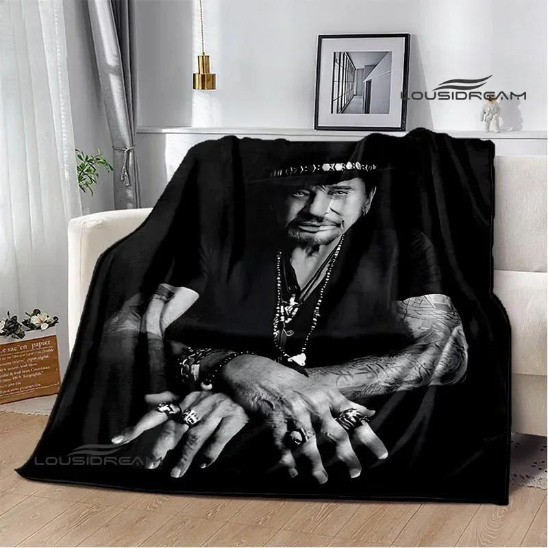French Rock Star Johnny Hallyday Blanket Flannel Blanket Home Travel Blanket Fashion Warm Blanket Bed Linings Birthday Gift