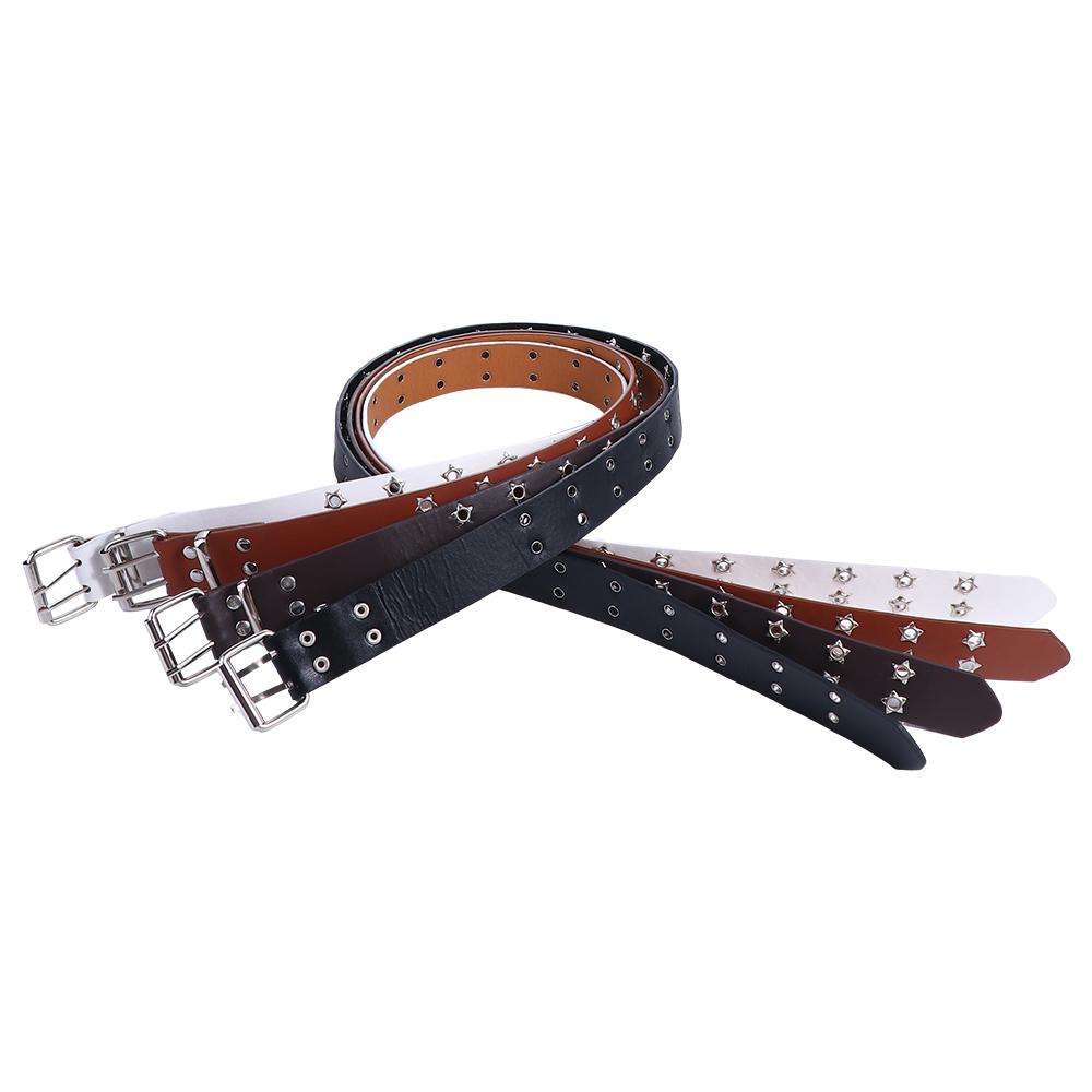 For Man Star Hole Wide Side Women Waistband Double Grommet Hole Korean Waist Belts Waist Strap