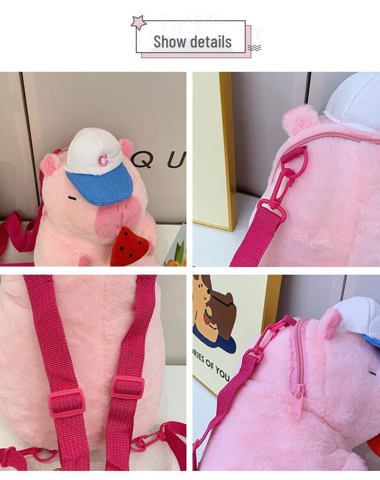 Capybara Plush Cartoon Double Shoulder Backpack - Cute Children's Bag