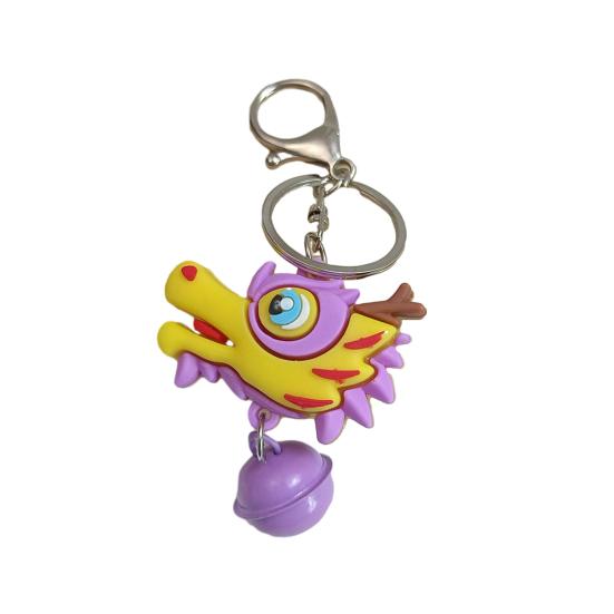 Cartoon Drachenkopf Form Schlüsselanhänger Edelstahl Glocke Dekor Exquisite Autoschlüssel Aufbewahrung Frauen Umhängetasche Dekoration Anhänger Neujahr Festlicher Schlüsselanhänger