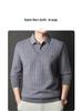 Men's 2025 Winter Knit Sweater with Shirt Collar - Plus Velvet, Thick, Warm, Long Sleeve, Fake Two-Piece Design for Middle-Aged