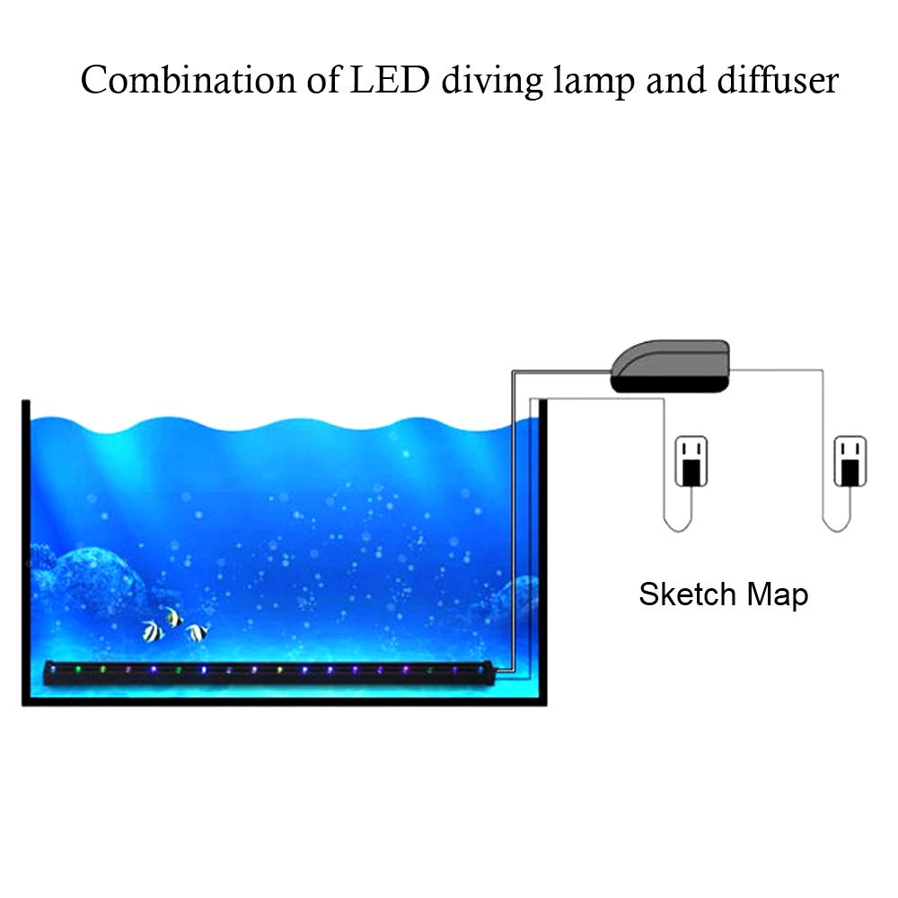 LED  Bubble Light Colorful EU Plug Aquarium Light Strip Fish Tank Decor Lighting Lamp