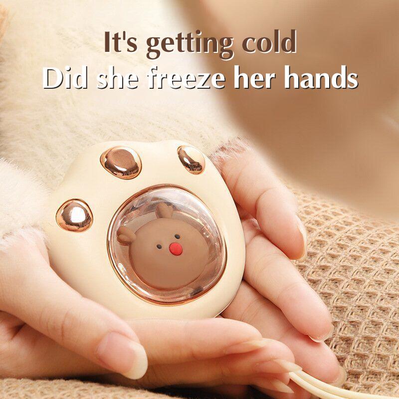 Hand Warmer Cat Paw Rechargeable Built-In Battery For Students Winer Fast Usb Heater Portable Warmer For Women'S Hand