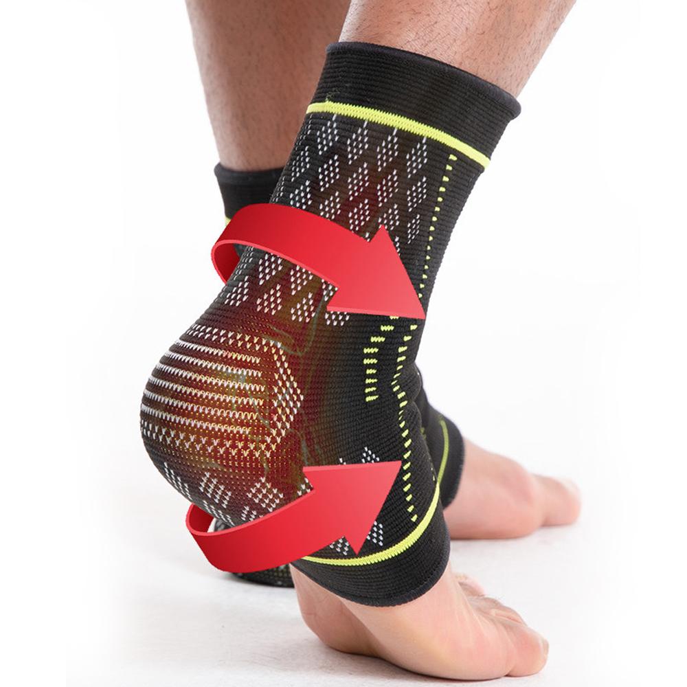 1Pair Ankle Brace Compression Support For Sprain Tendonitis Fasciitis Recovery Running Basketball Sports