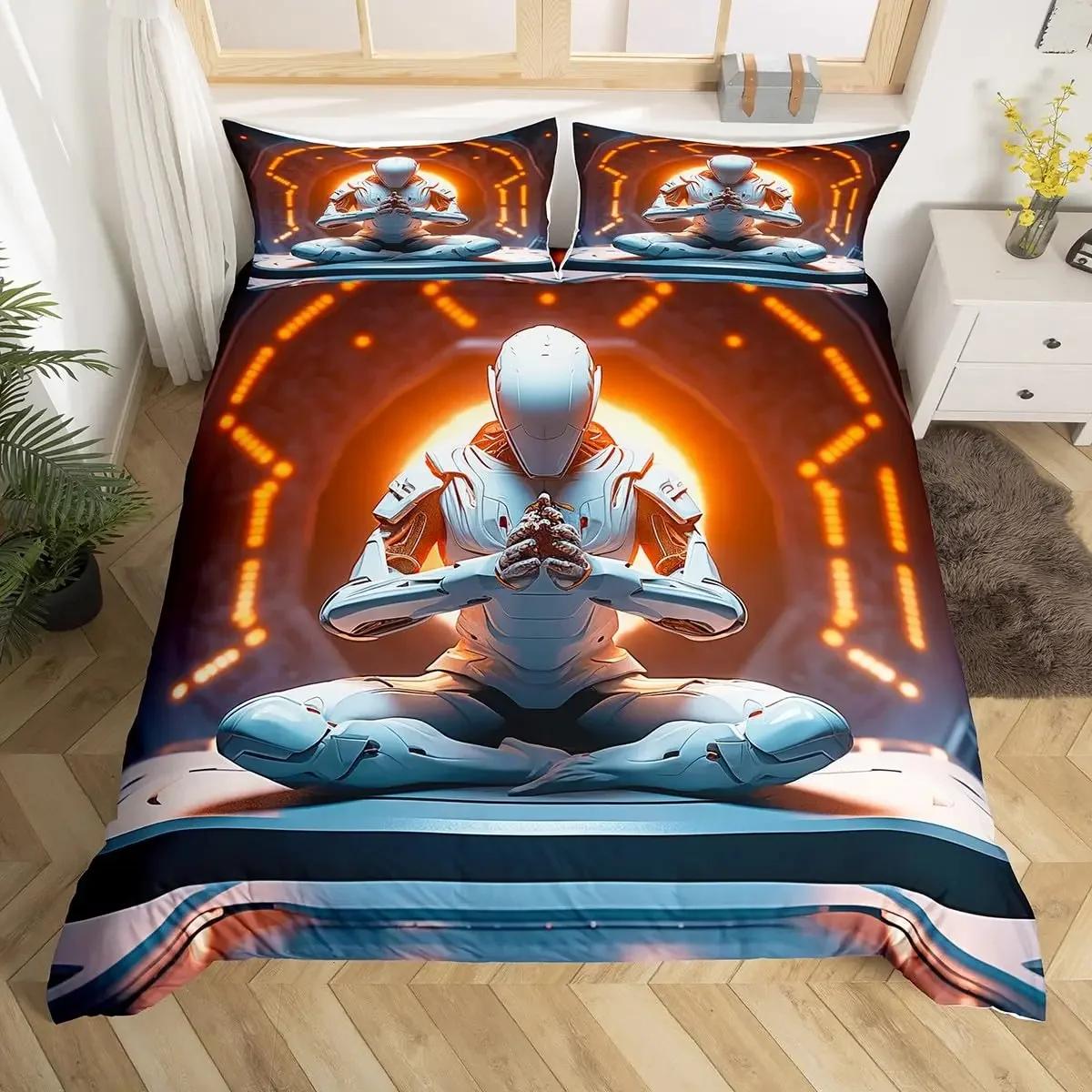 

Science Fiction Bedding Duvet Cover Twin Size Starry 3D Printed Decor Bed Set Soft Microfiber Bedding Set EU Twin(135x200cm)