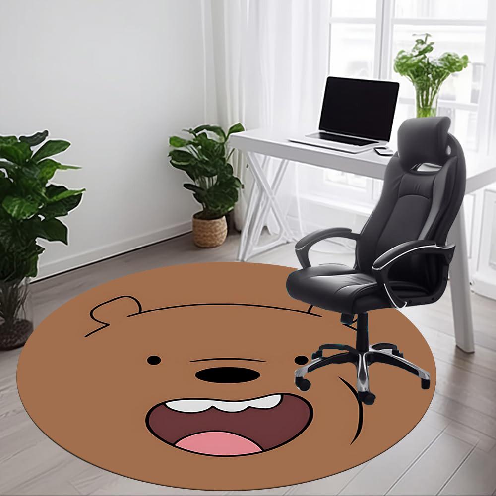 1pc We Bare Bears Office Round Area Rug, Under Office Chairs Bedroom Living Room Home Decor, Room Deco, Available in Various Sizes
