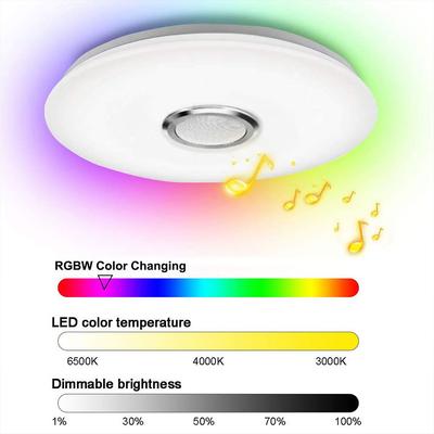 LED Ceiling Light Smart RGB Lighting APP Bluetooth Speaker Music Lamps Dimmable Chandeliers For Home Bedroom with Remote Control