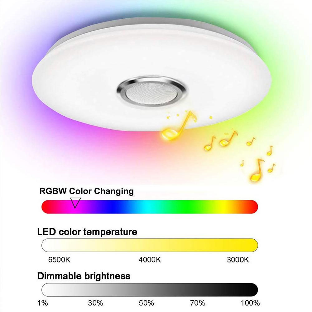 RGB LED Ceiling Light APP Control Bluetooth-compatible Music Ceiling Lamp 2800K-6500K Smart Ceiling Light for Home Children Room
