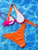 Push Up Bikinis Set One Shoulder Block Color Bikini Women Swimsuit Thong Female Swimwear Biquini Bathing Suit Swimming Suits