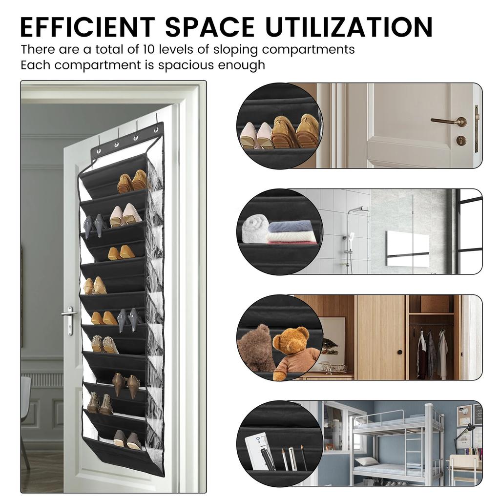 10 Tier Over The Door Shoe Rack Cloth Hanging Shoe Rack Fabric Cabinet Closet Organizer Clothes Storage Bag