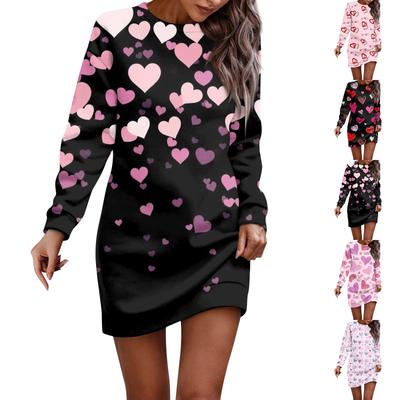 Langarm Kleid Für Frauen Casual Gedruckt Pullover Hip Pack Kleid Pullover Kleid Herbst