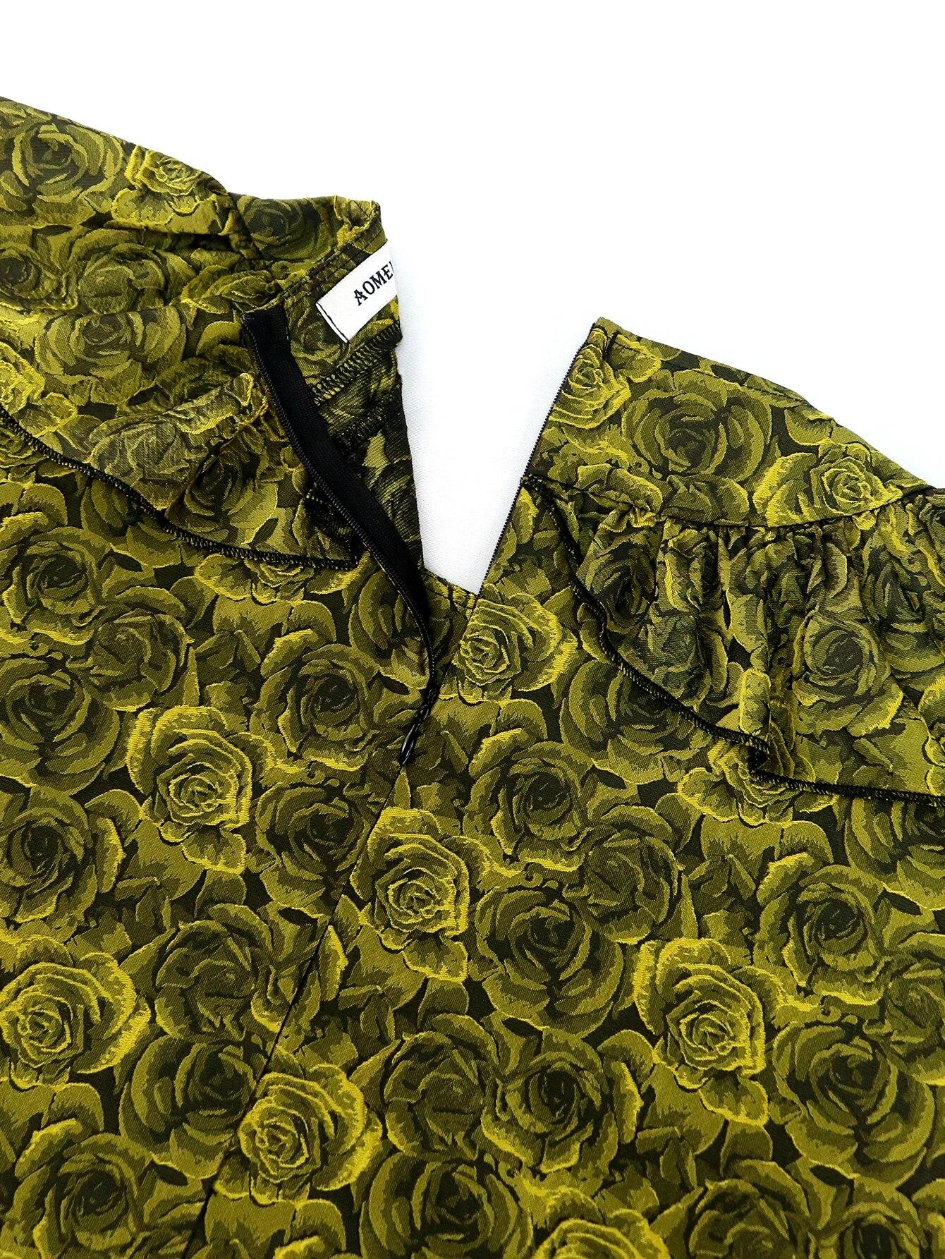 AOMEI Розовые жаккардовые свободные платья для женщин с круглым вырезом без рукавов — фото 6