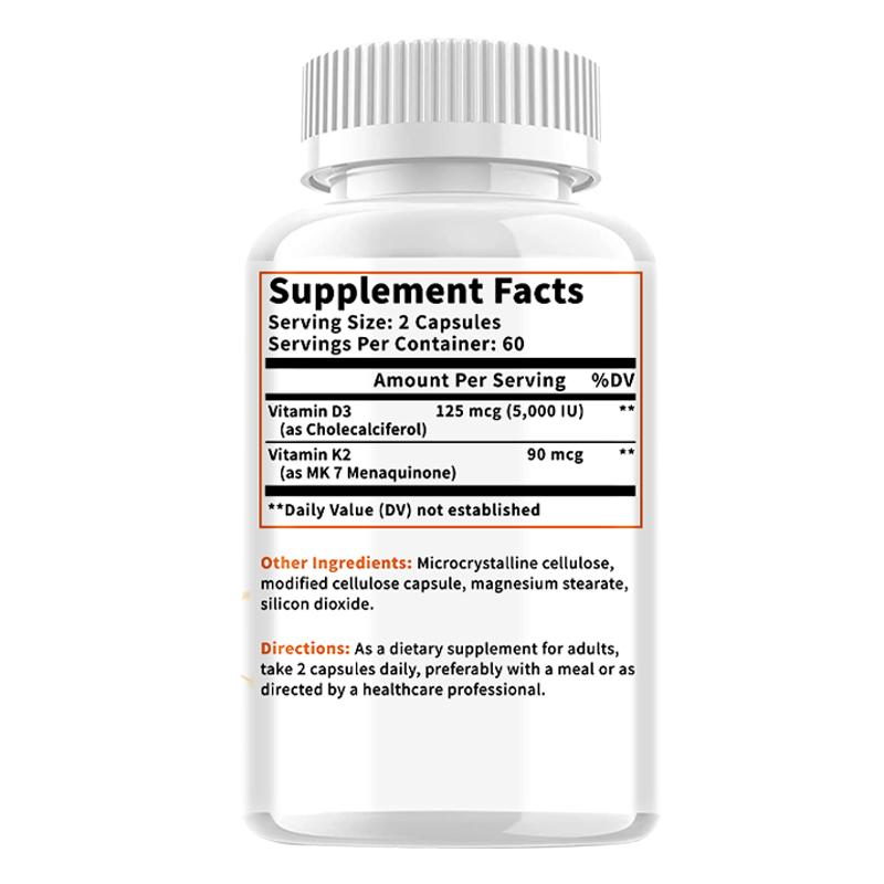 Vitamins D3 and K2 Help Promote Calcium Absorption and Boost Immunity.