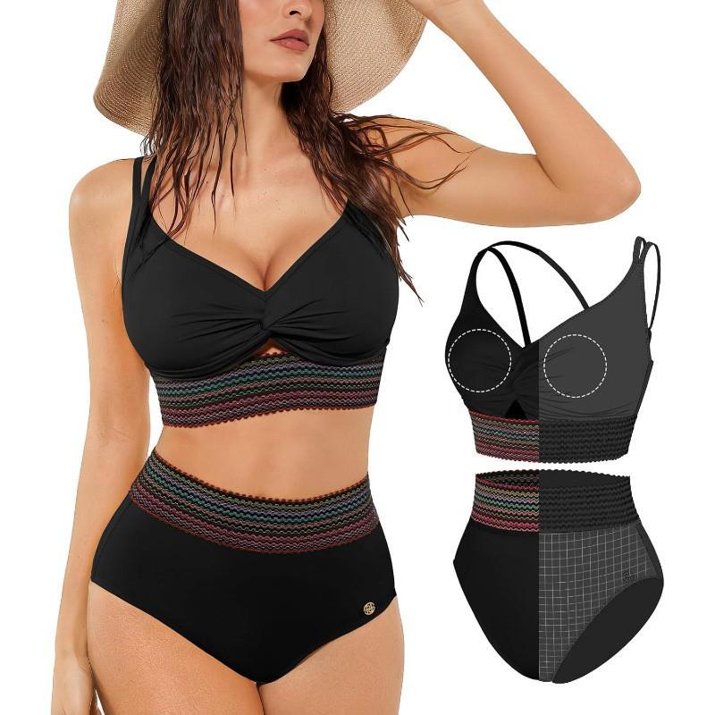 

Bikini Design Sexy Split Comfortable Swimsuit Multicolored Women s M чёрный