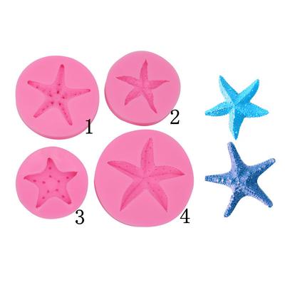 DIY Ocean Series Perle Seestern Modell Silikonform 4 Marine Bio Fondant Kuchen Dekorieren Form