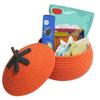 Halloween Woven Pumpkin Basket with Lid Pumpkin Gift Basket Multi-Function Candy Basket Decorative for Candy Snacks Toys