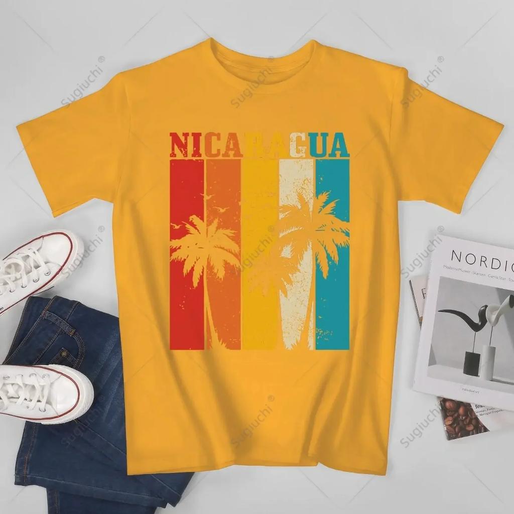 Unisex Unisex Nicaragua Vintage Palm Trees Surfer Nicaraguan Souvenir Nica Tshirt Tees T Shirts WoUnisex Boys 100 Cotton TShirt