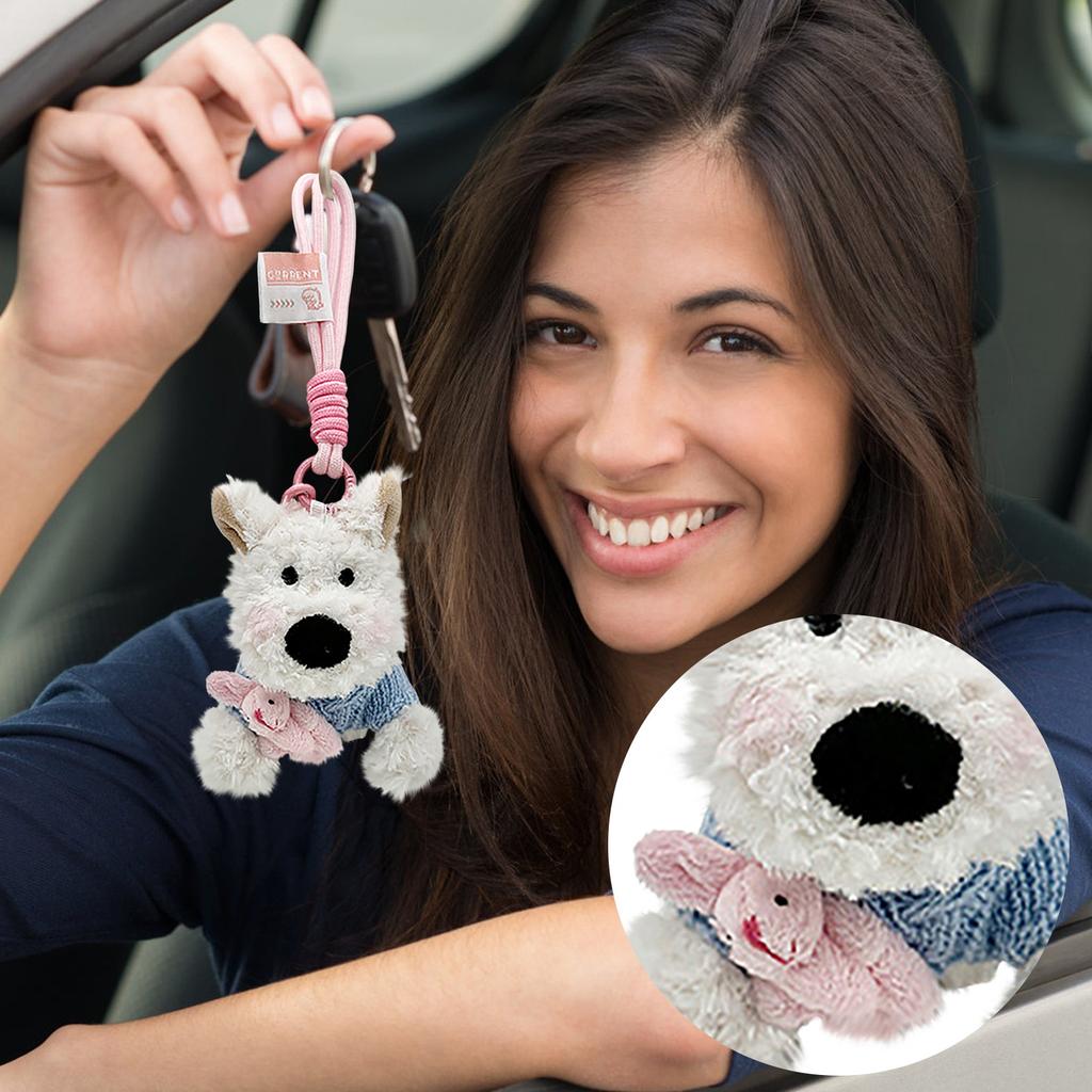Cute West Plush Pendant Bag Ornaments Cartoon Puppy Plush Doll Keychain Accessories Creative Gift