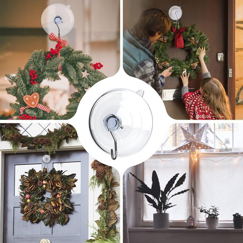 Transparent PVC Suction Cup Hooks Heavy Duty Removable Glass Hook Hanging Towels Keys Holders Kitchen Bathroom Window Hangers