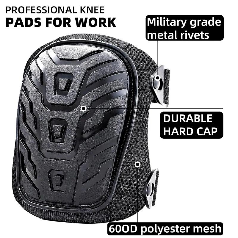 1pair Professional Knee Pads for Work with Secure Double Straps & Regulable Clips Would Industrial Heavy Duty Tactical Gardening