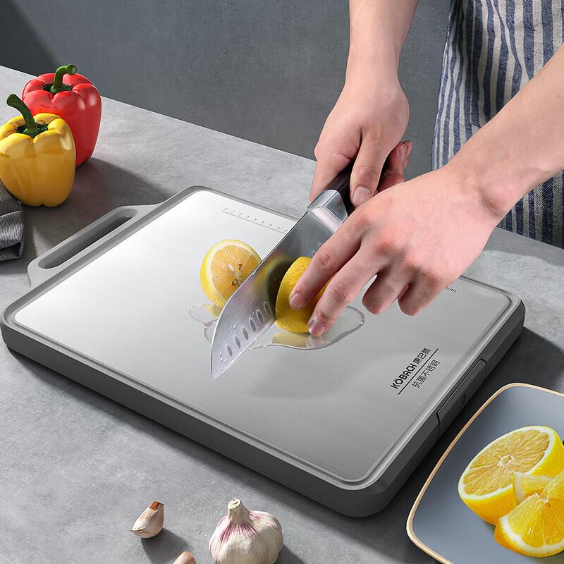 KOBACH Stainless Steel Double-Sided Antibacterial Chopping Board