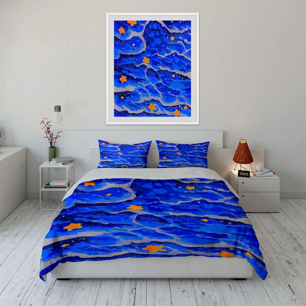 Starry Sky Art Decor Set Soft Comfortable Duvet Cover Bedding Set Included 1*Duvet Cover & 2*Pillowcases, Gift