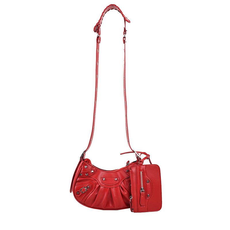 Bag women's new 2025 Korean version fashion rivet personalized armpit bag ins candy-colored one-shoulder dumpling bag